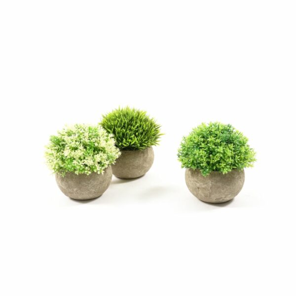 Piantina artificiale con Vaso in Cemento Grigio Decoro CASUALE Mercury 01600
