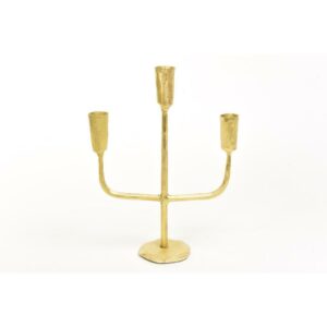 Candelabro Forgiato 3 Fuochi Oro 22x8xH30Cm Mercury 92193
