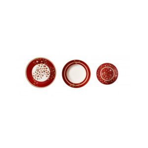 83716 TAVOLA 18 PZ CHICCHI E BALOCCHI ROSSO PORCELLANA