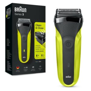 Braun 300S Rasoio Ricaricabile 3 Lame Nero Verde 300SNEROVERDE