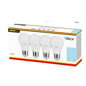Nova Line Lampadine Led Bulbo 9W E27 4000K Quadpack 4G60N
