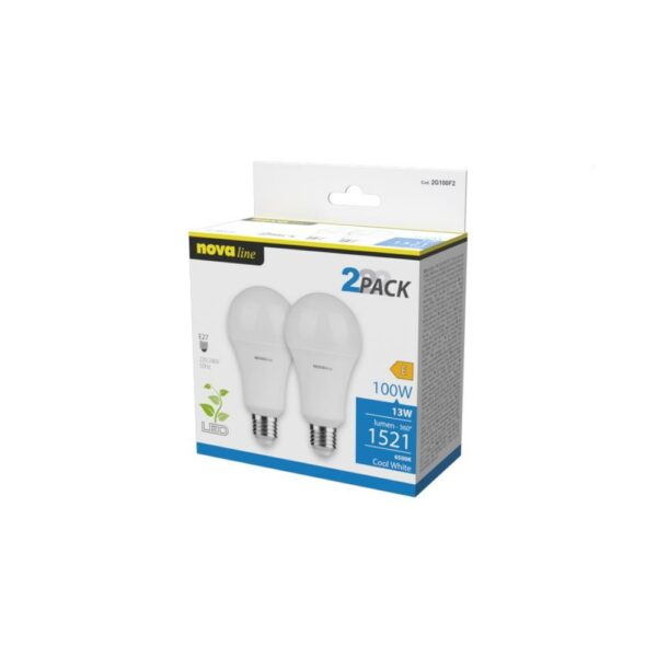 led goccia e27 13w 6500k 1521 lm 2 pezzi nova line145378766625