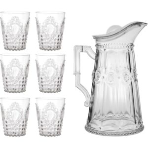 Set 6 Bicchieri Acqua + Brocca Trasparente Baroque & Rock Baci Milano STWAT.BAR08