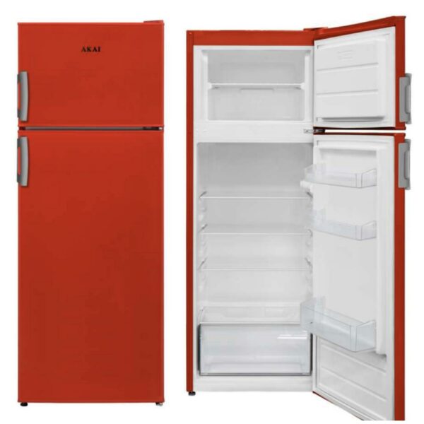 Akai AKFR245NV Frigorifero 2 Porte 212LT Rosso Classe F