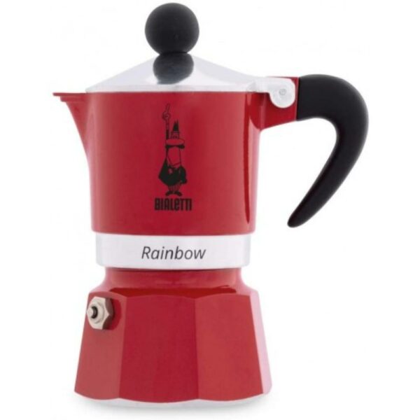 bialetti rainbow caffettiera moka 3tz rossa