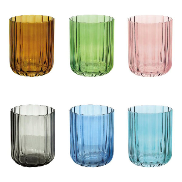 Set 6 Bicchieri Calliope in Vetro Colorato Brandani 51376
