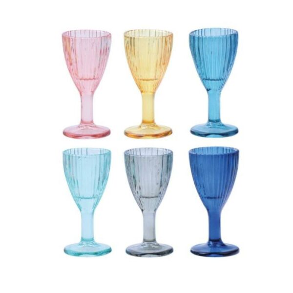 Set 6 Pezzi Calice Liquorino Shot Plissè Brandani 51079