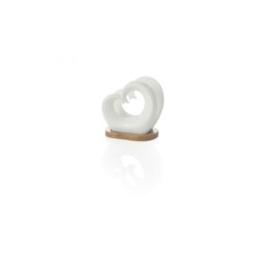 54145 PORTATOVAGLIOLI DOPPIOCUORE IN PORCELLANA BIANCA CON SUPPORTO IN BAMBOO1