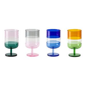 Set 4 Calici Alti in Vetro Colorato Stacks Livellara