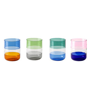 Set 4 Tumbler in Vetro Colorato Stacks Livellara
