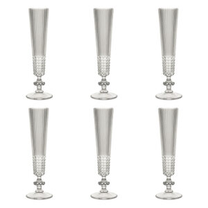 Set 6 Flute in Melamina Trasparente Chic & Zen Baci Milano ZGFL.ZEN01