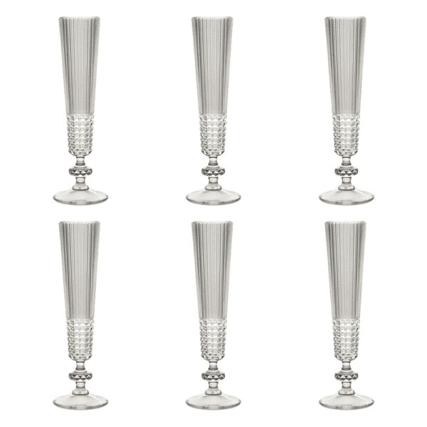 Set 6 Flute in Melamina Trasparente Chic & Zen Baci Milano ZGFL.ZEN01