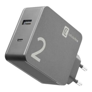 Caricabatterie Smartphone e PC 2 USB 42W Nero CellularLine