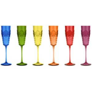 Set 6 Flute Champagne in Melamina Colorata Baroque & Rock Baci Milano STGFL.BAR01
