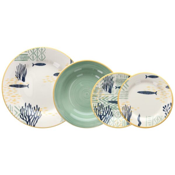 Servizio Piatti 18 Pezzi Antigua in Porcellana Multicolor Tognana VEG70186015