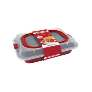 Lasagnera 38x26 Cm Rosso con Coperchio Aeternum