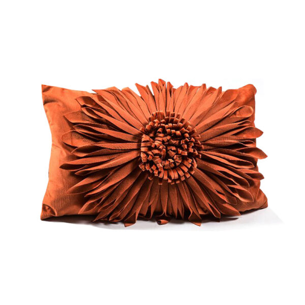 Cuscino Arancio 50x30 Cm Fiore Grande Mercury