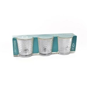 Set 3 Bicchieri Wave in Vetro Mercury