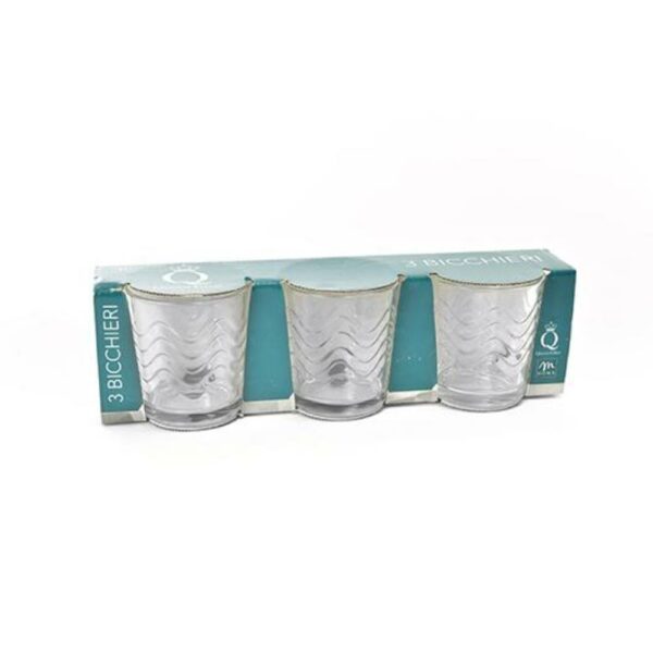 Set 3 Bicchieri Wave in Vetro Mercury