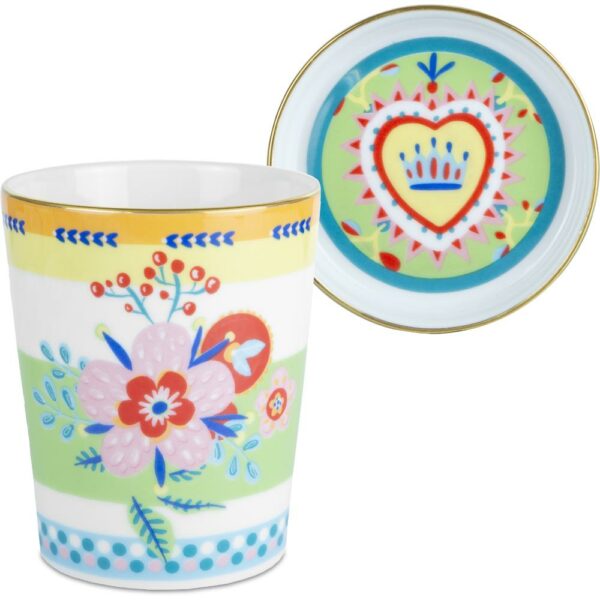 Bicchiere Fiore con Piattino Baci Milano Mamma Mia