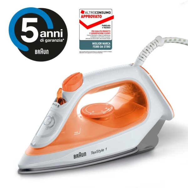 Braun TexStyle 1 Ferro a Vapore Arancione 1900W