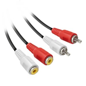 Cavo audio 1,8 m 2 x RCA Nero Ekon