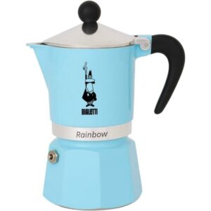 Bialetti Moka 3 Tazze Rainbow Azzurra Romantic Wild