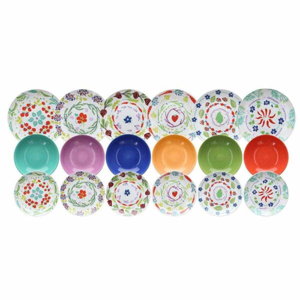 Servizio Piatti 18 Pezzi Bio Porcellana Multicolor Tognana