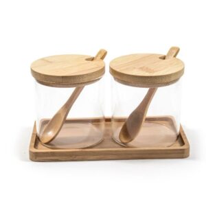 Set 2 Barattoli in Vetro Borosilicato con Coperchio Mercury