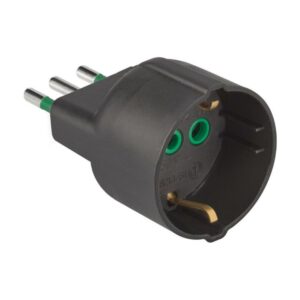 Adattatore Sp.Ita 2P+T 10A Presa Ita/Ted 2P+T 16A Nero Ekon