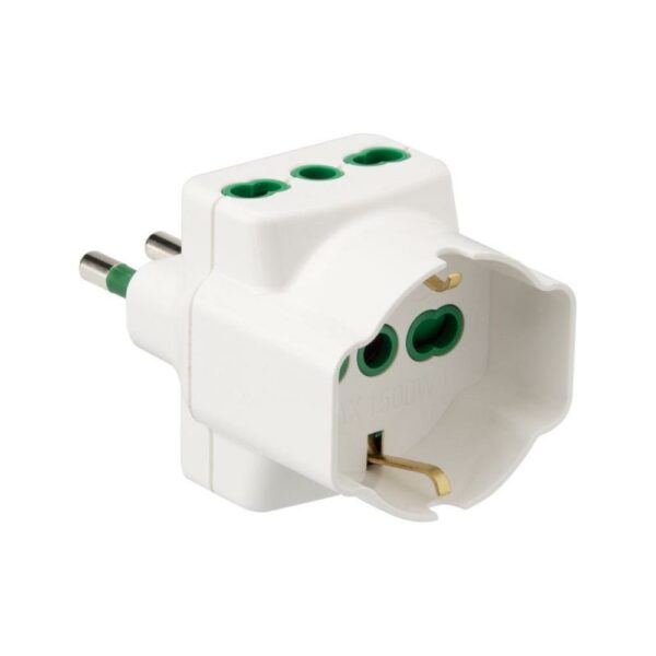 Adattatore Triplo Spina Ita 2PT 16A Bianco Ekon