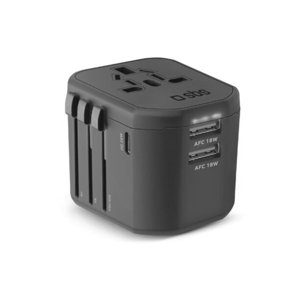 Adattatore Universale da Viaggio 2 Usb A 1Usb C Pd 20W SBS