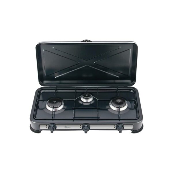 Ardes AR1FG03 Fornello A Gas GPL 3 Fuochi 2900W Acciaio Nero