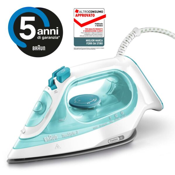 Braun Ferro da Stiro a Vapore 2350W Piastra Superceramica Bianco Verde