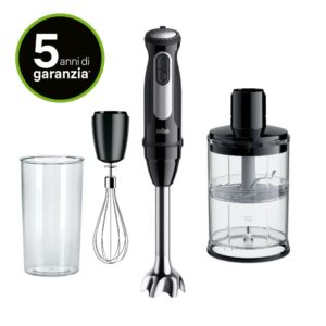 Braun Minipimer 1000W 25 Velocità Powerbell Vplus Nero MQ55254MBK