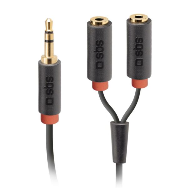 Cavo Jack 35 Con Sdoppiatore Oro SBS