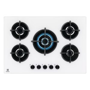 Electrolux EGG75372W Piano Cottura Gas 75Cm 5 Fuochi Ghisa Steppower Bianco