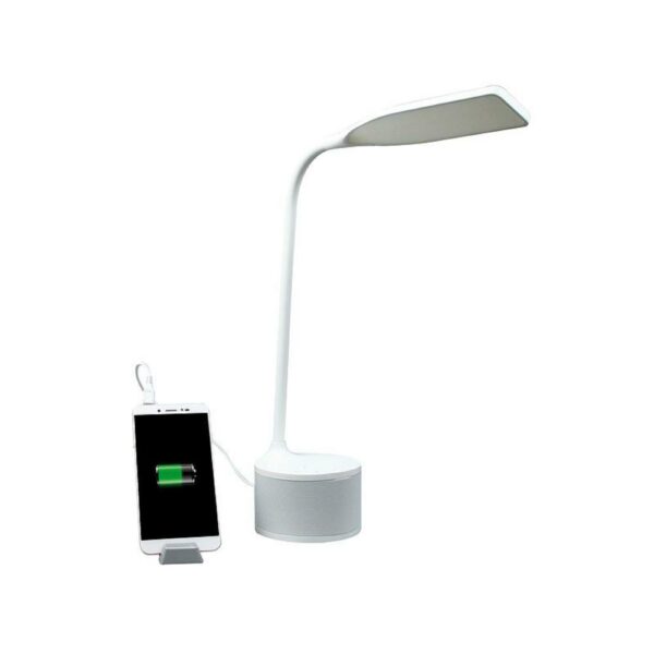 Mediacom Lampada Led con Charger USB E Speaker Bluetooth Bianco MLAMP2USB