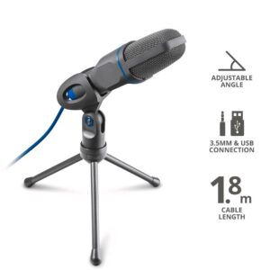 Microfono Su Treppiede X Pc/Nb USB/3.5MM Mico Nero Trust 23790