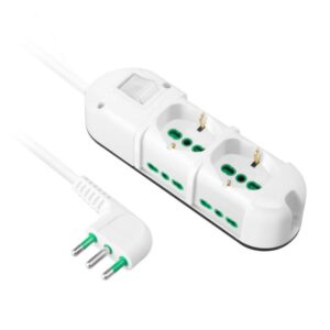 Multipresa Triax 2+4 Prese Ita/Ted 2P+T 16A 1.5Mt Ekon Bianca