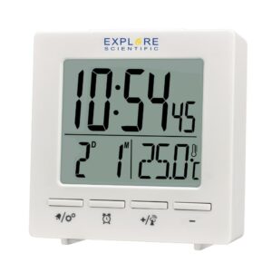 Orologio Radiocontrollato Snooze Temperato Bianco Explore Scientific