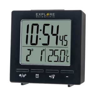 Orologio Radiocontrollato Snooze Temperato Nero Explore Scientific