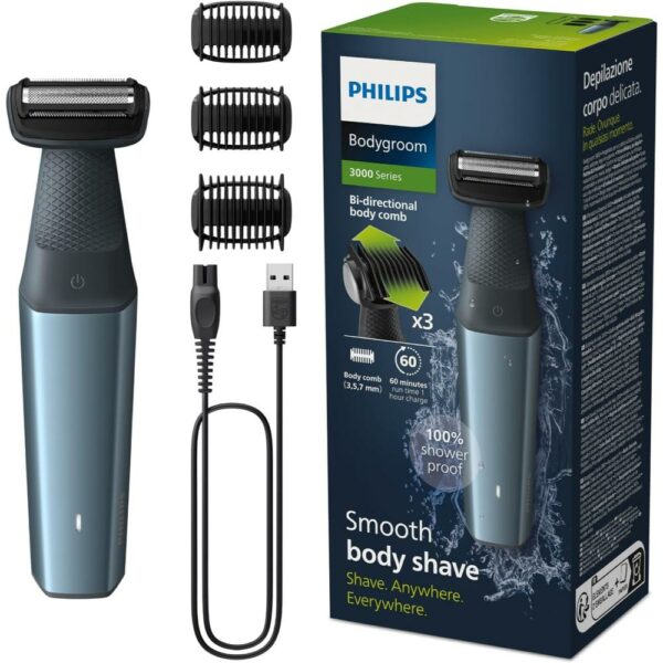Philips Depilatore Corpo Ricaricabile WD Auton.60Min 3Pettini BG3027 1