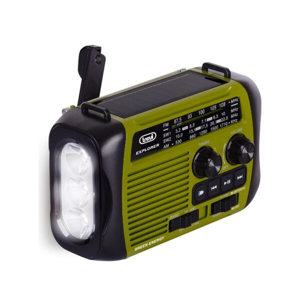 Radio Portatile Dinamo Solare 7F30 Bluetooth Verde Trevi