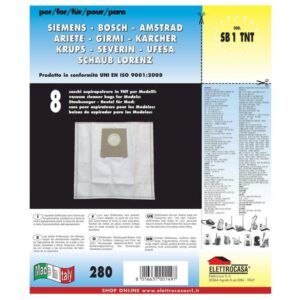 Sacco Aspirapolvere TNT X Aspirapolvere Siem/Bosch/Amst/Ariete 8Pz Elettrocasa