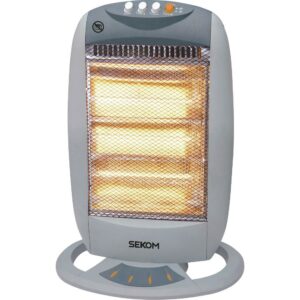 Sekom Stufa Alogena 1200W 3 Livelli di Potenza 3 Elementi Oscillante SAE125P