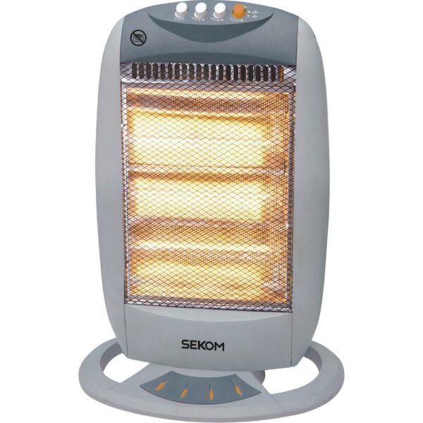 Sekom Stufa Alogena 1200W 3 Livelli di Potenza 3 Elementi Oscillante SAE125P