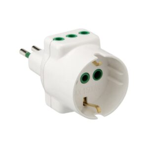 Adattatore Triplo Spina Ita 2P + T 10A White