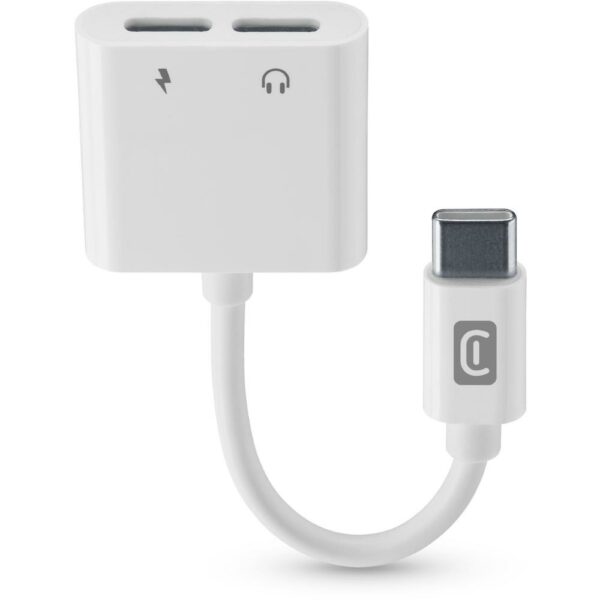 Adattatore USB con USB C Sound And Charge Bianco CellularLine