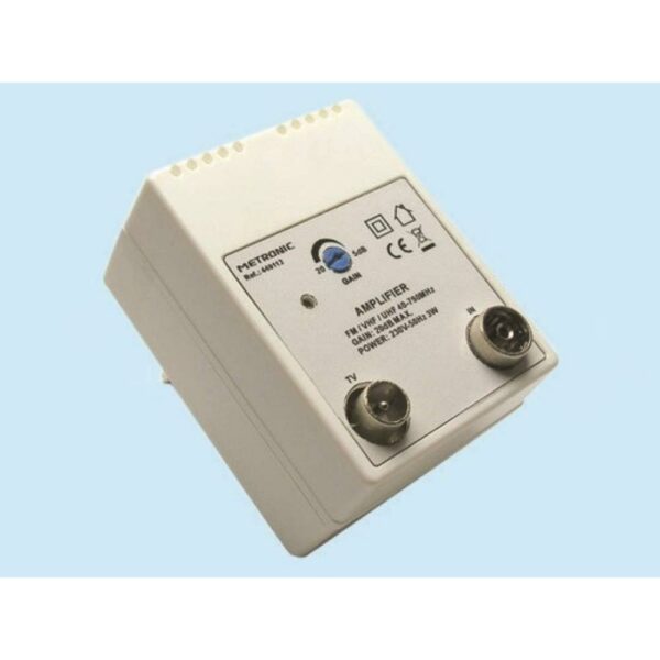 Amplificatore Interno 20Db Mass. 1Uscita Tv Metronic 440112
